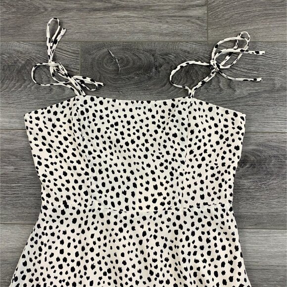 Lola Grace Womens Adjustable Strap Patterned Mini Dress-Ivory-Medium-NWT - Picture 4 of 8